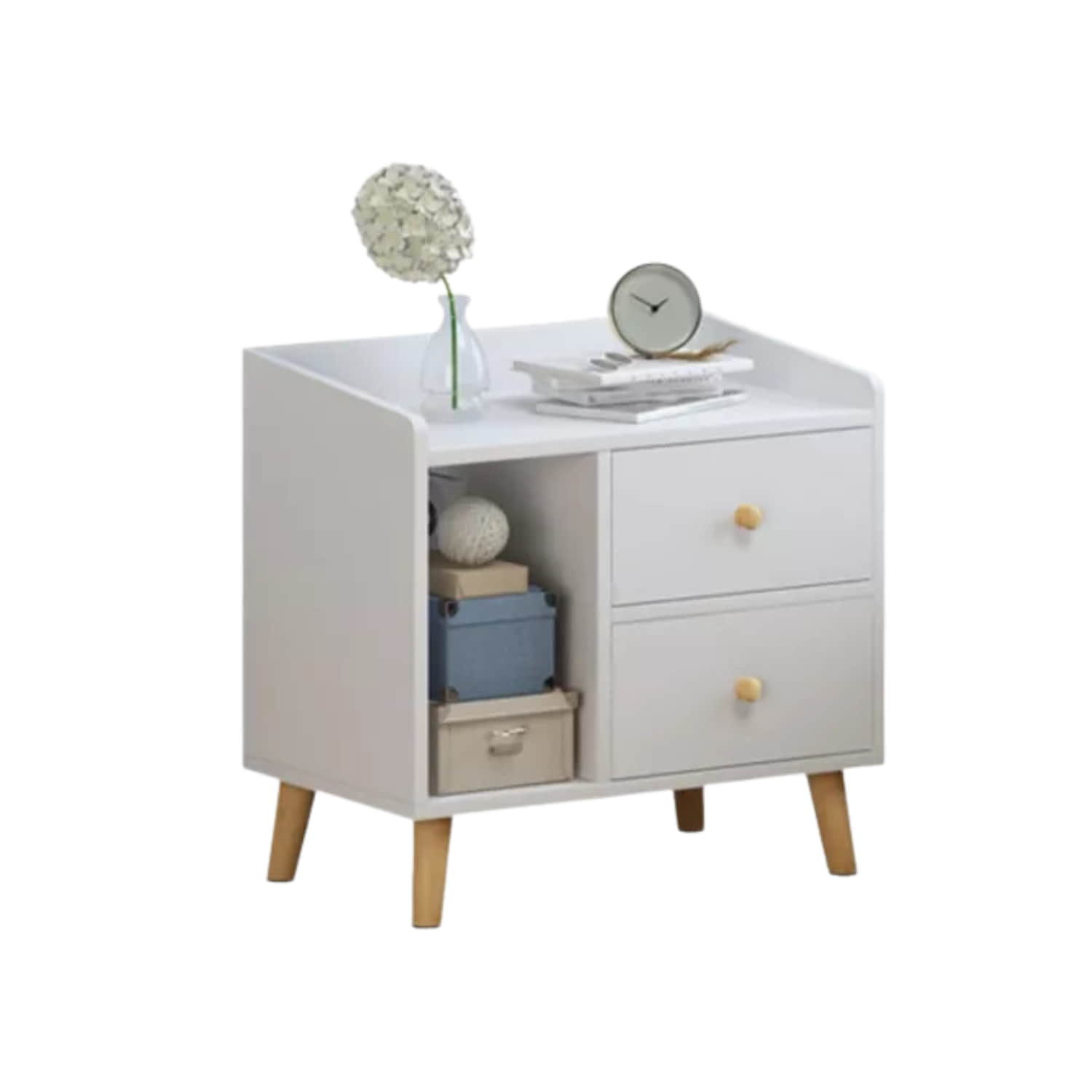 VELADOR IMPORTCLICK HOG.548 MDF 2 CAJONES BLANCO MADERA 43X30X48 CM - 2