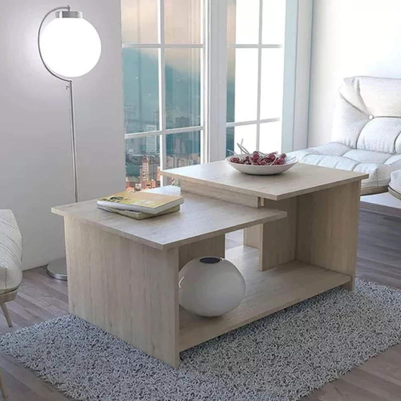 MESA CENTRO IMPORTCLICK HOG.552 MELAMINA CAFÉ CLARO 41X89X53 CM - 5
