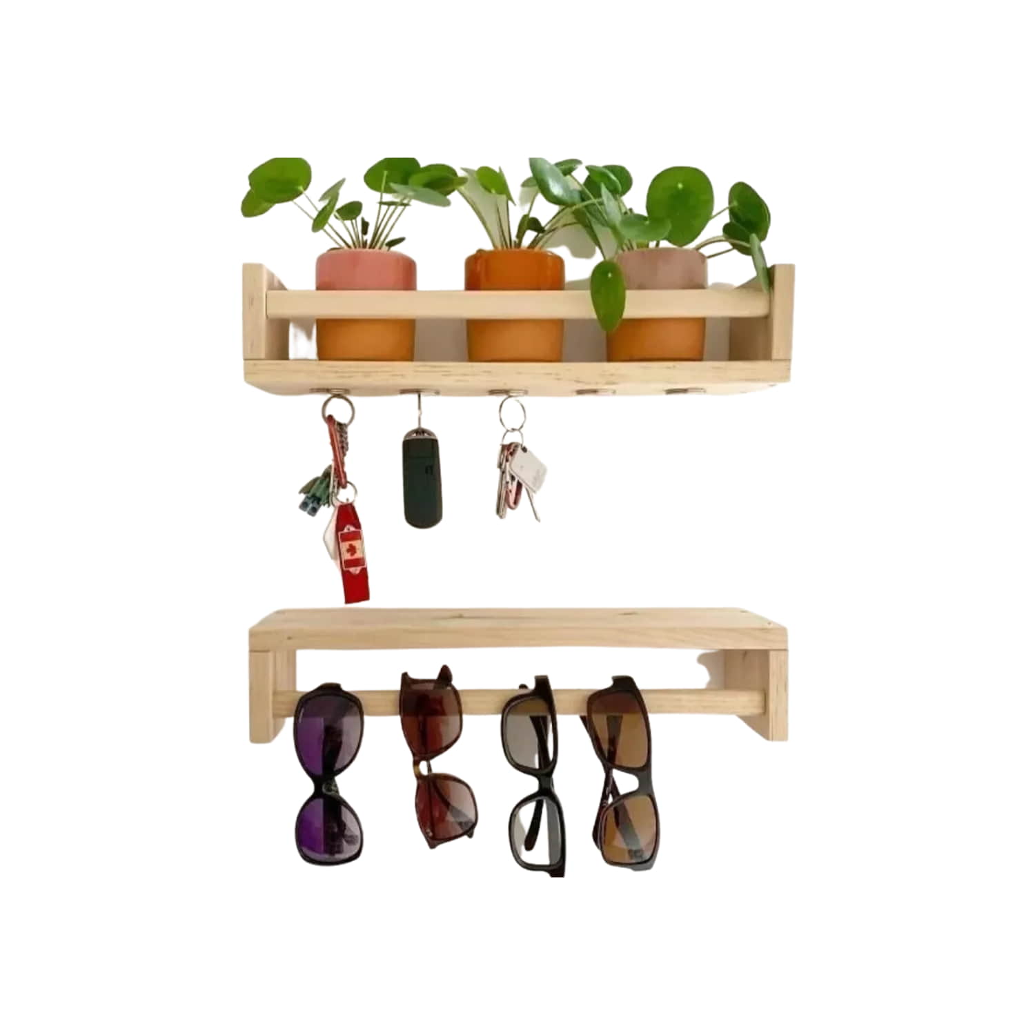 REPISA ORGANIZADOR PARED MADERA PINO 60X15X14 CM - 2
