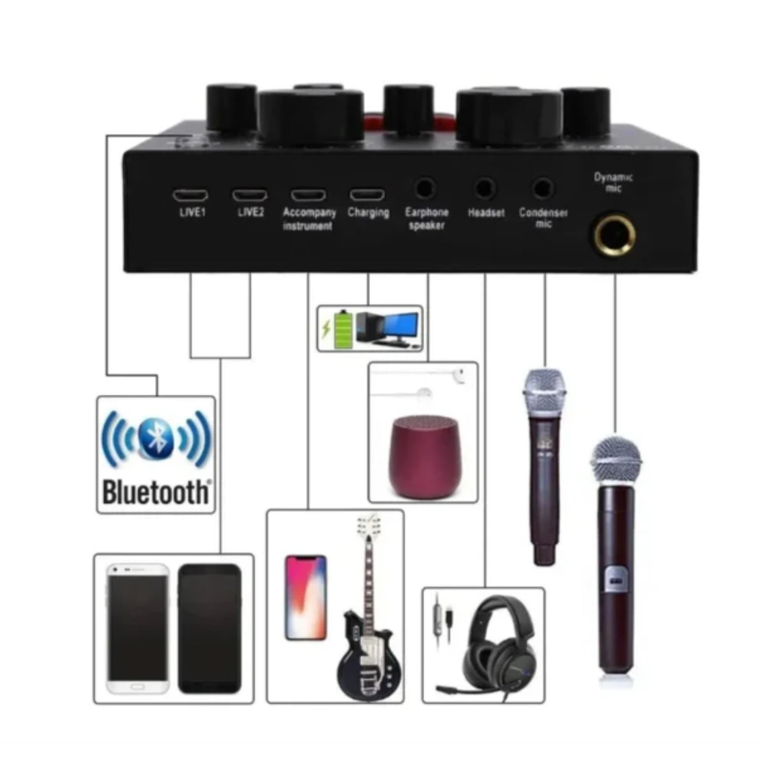 TARJETA IMPORTCLICK SONIDO USB MEZCLADOR INTERFAZ AUDIO STREAM BLUETOOTH TEC.181 - 2