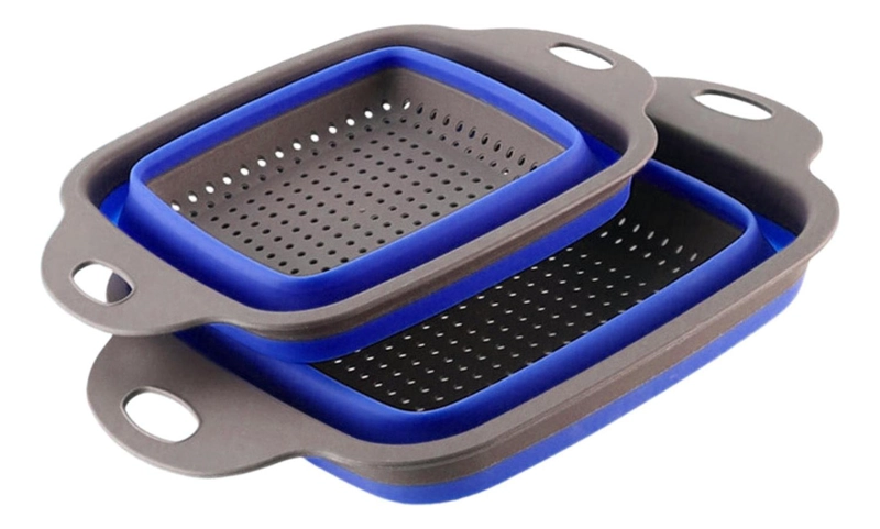 PACK 2 COLADORES ESCURRIDOR RECTANGULAR COCINA AZUL - 1
