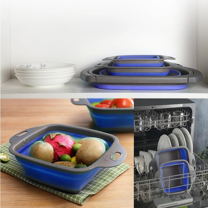 PACK 2 COLADORES ESCURRIDOR RECTANGULAR COCINA AZUL - 4