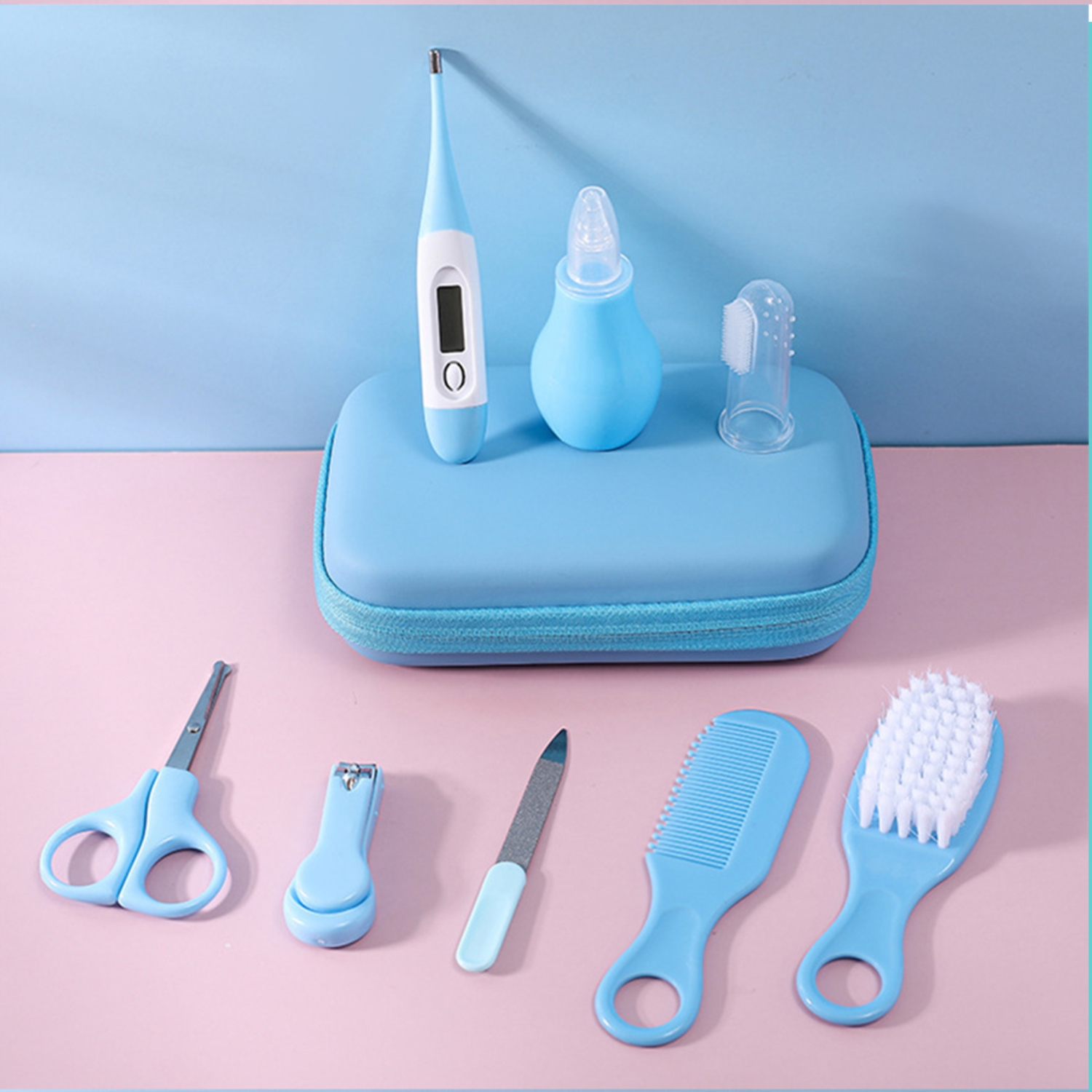 SET IMPORTCLICK INF.55 CUIDADOS MANICURE BEBÉS 8 PIEZAS CELESTE - 2