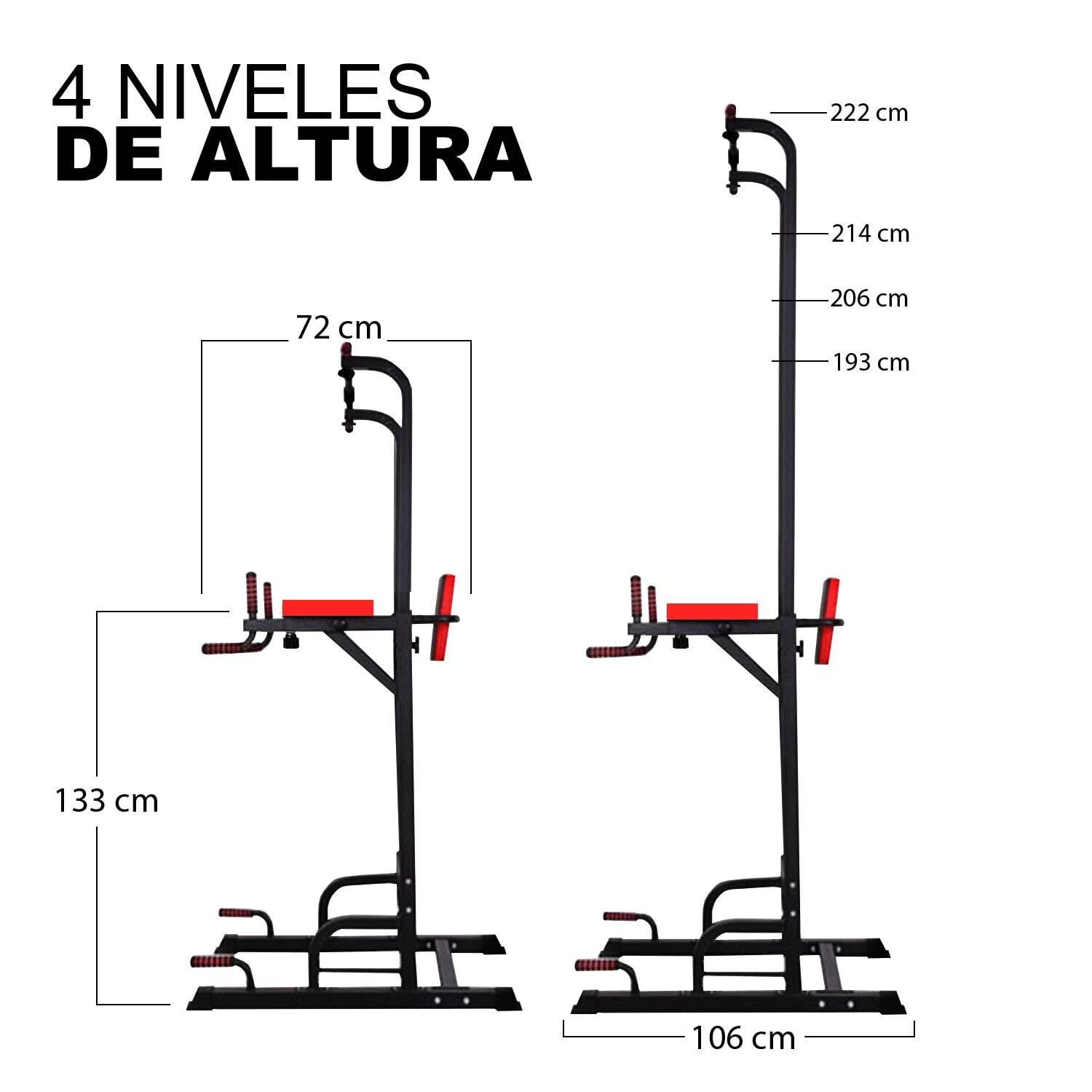 BARRAS MULTIFUNCIONAL IMPORTCLICK DEP.102 GIMNASIO MÁQUINAS ABDOMINALES 7 NIVELES ALTURA - 3
