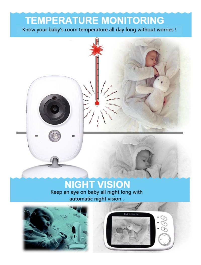 CÁMARA IMPORTCLICK TEC.184 VIDEO MONITOR DIGITAL BEBÉS VISIÓN NOCTURNA BLANCO - 5