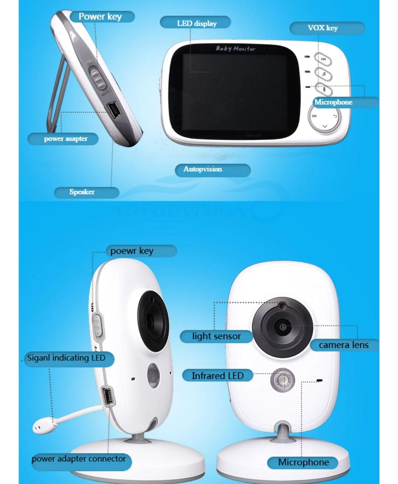 CÁMARA IMPORTCLICK TEC.184 VIDEO MONITOR DIGITAL BEBÉS VISIÓN NOCTURNA BLANCO - 6