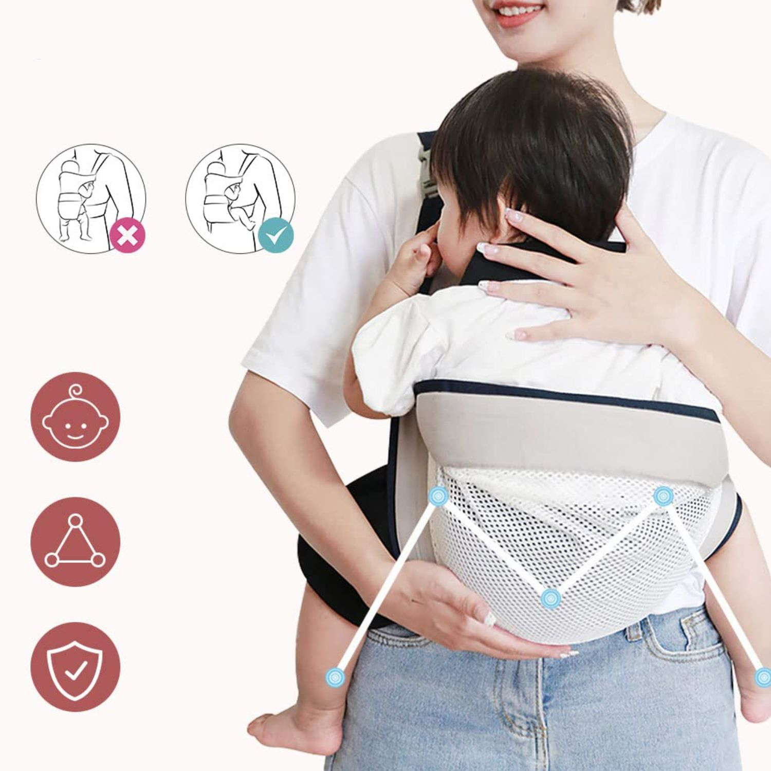 PORTABEBÉ IMPORTCLICK INF.61 FULAR CANGURO ERGONÓMICO VERDE - 6