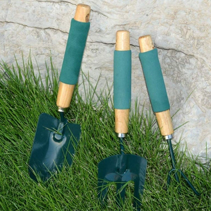 SET IMPORTCLICK HOG.513 JARDÍNERÍA HUERTO 3 PIEZAS METAL MADERA ACERO - 5