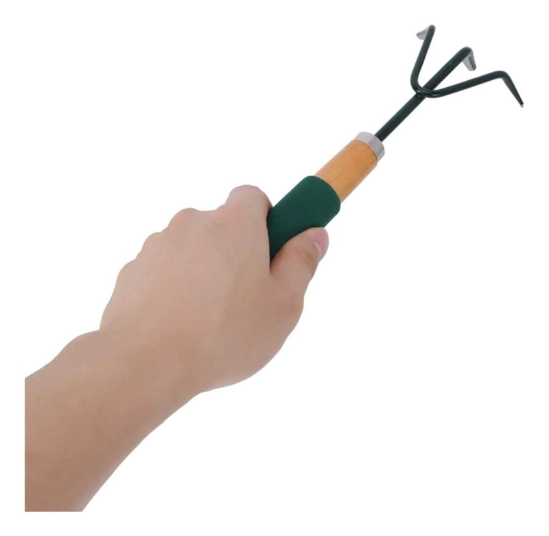 SET IMPORTCLICK HOG.513 JARDÍNERÍA HUERTO 3 PIEZAS METAL MADERA ACERO - 7