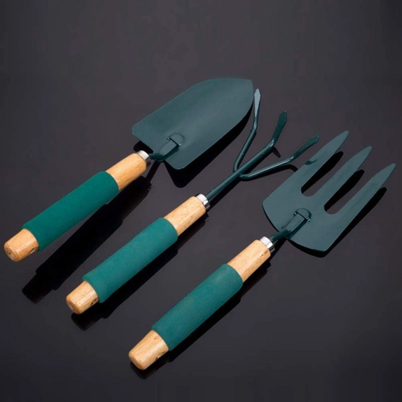 SET IMPORTCLICK HOG.513 JARDÍNERÍA HUERTO 3 PIEZAS METAL MADERA ACERO - 8