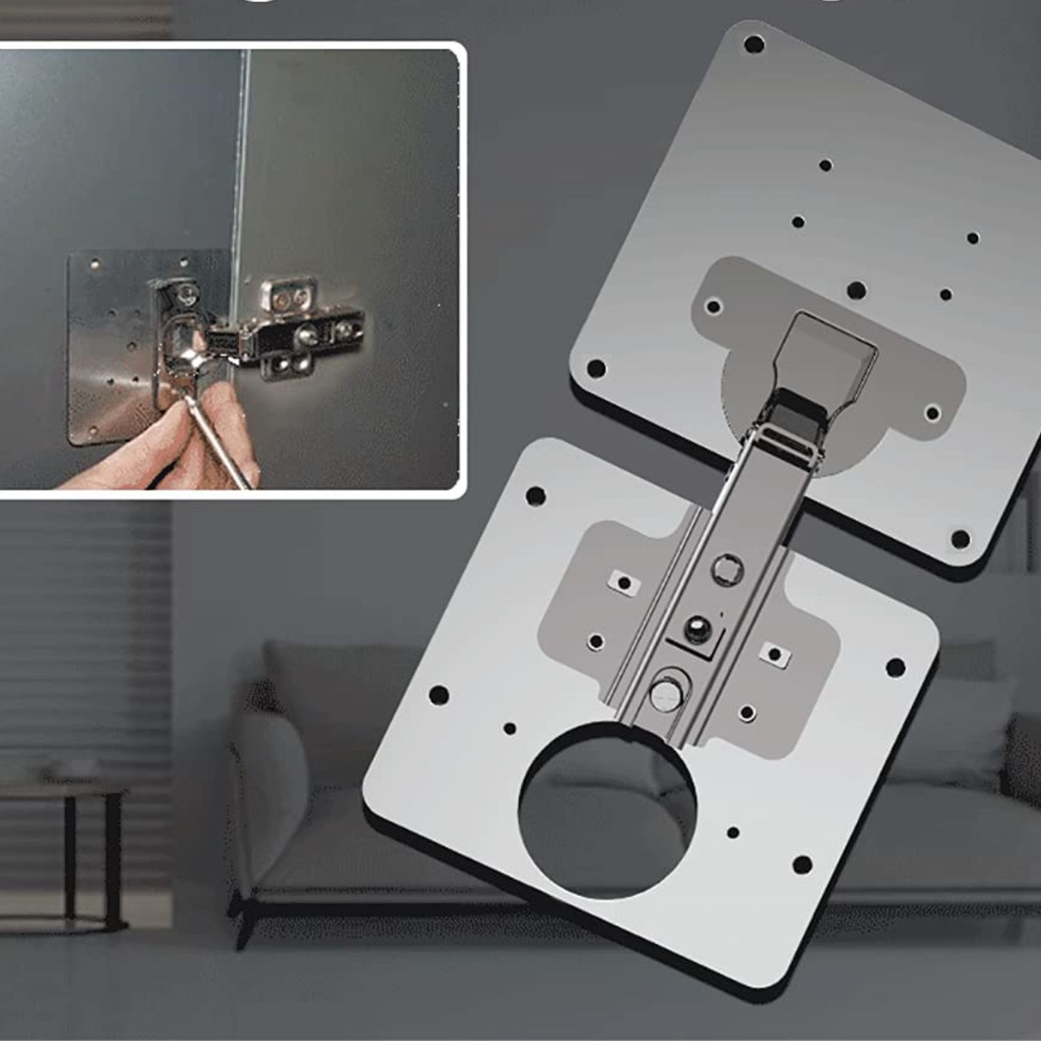 SET IMPORTCLICK 2 PLACAS REPARACIÓN BISAGRA PUERTA ARMARIO MUEBLE HOG.437 - 6
