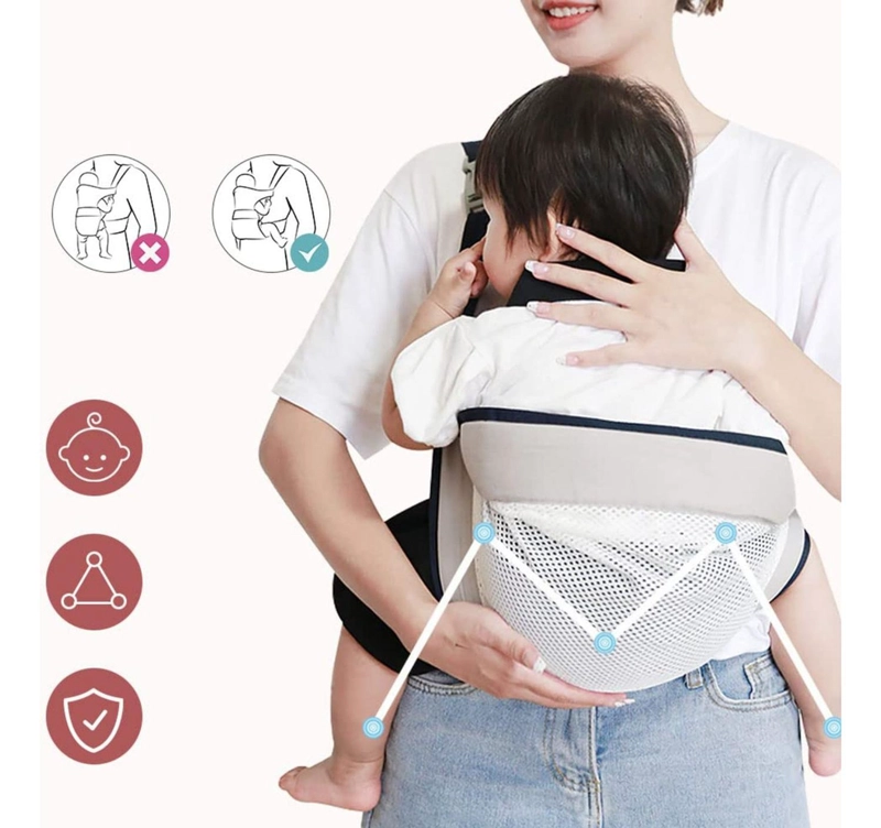PORTABEBÉ IMPORTCLICK INF.62 FULAR CANGURO ERGONÓMICO GRIS - 6