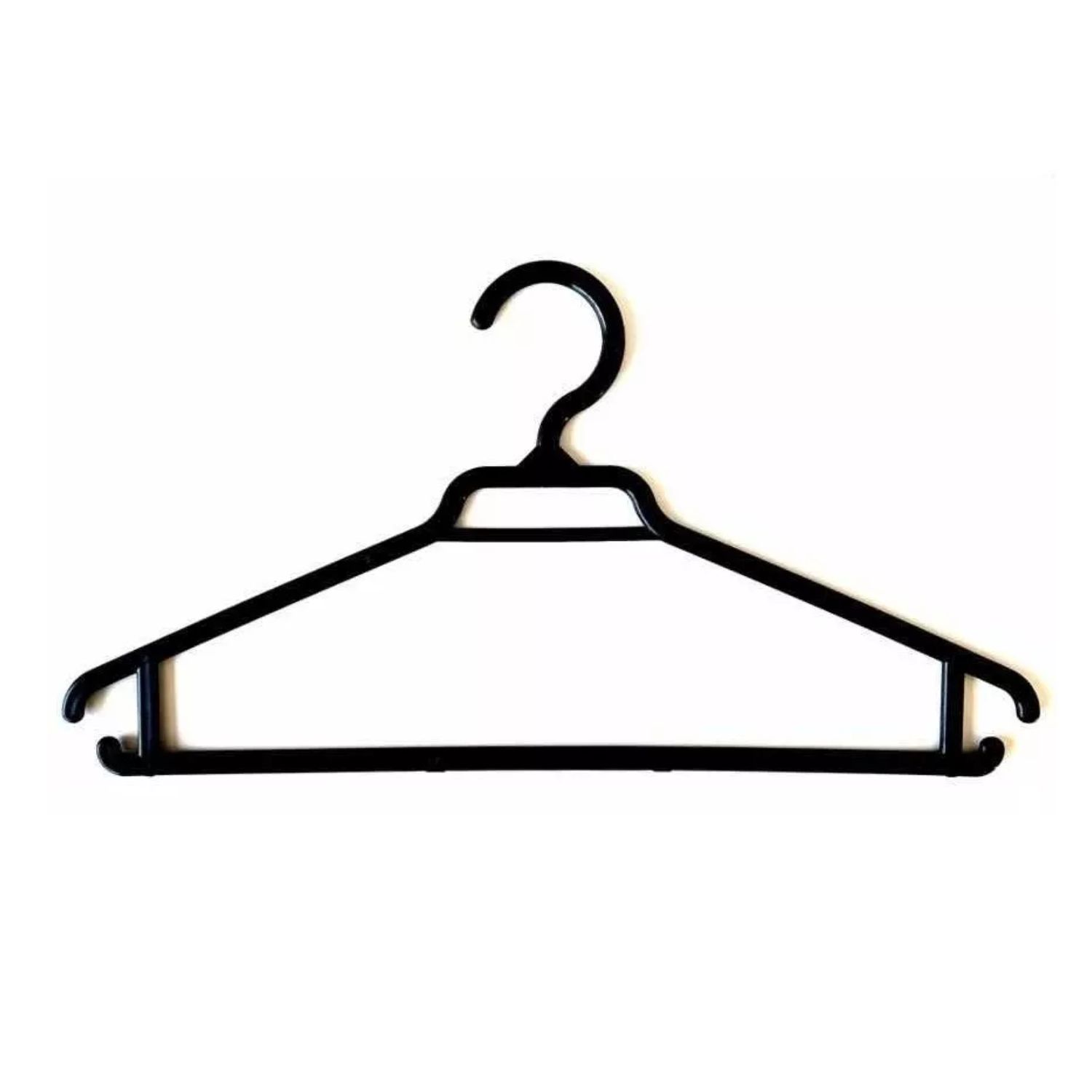 PACK 50 COLGADORES GANCHOS ROPA PLÁSTICO NEGRO - 1