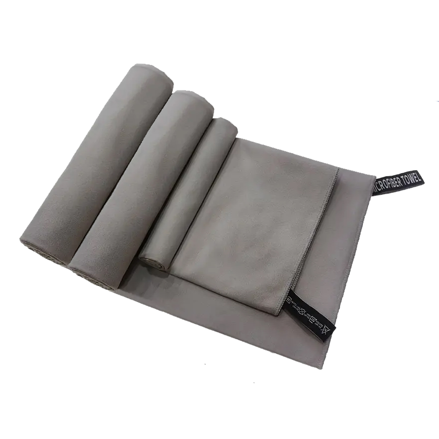 SET IMPORTCLICK 3 TOALLAS BAÑO VIAJE MICROFIBRA SECADO RÁPIDO GRIS - 1