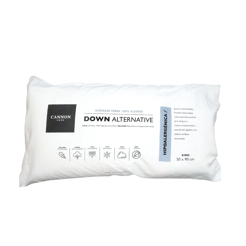 PACK 2 ALMOHADAS IMPORTCLICK DOWN ALTERNATIVE CANNON KING 90 X 50 CM BLANCO - 2