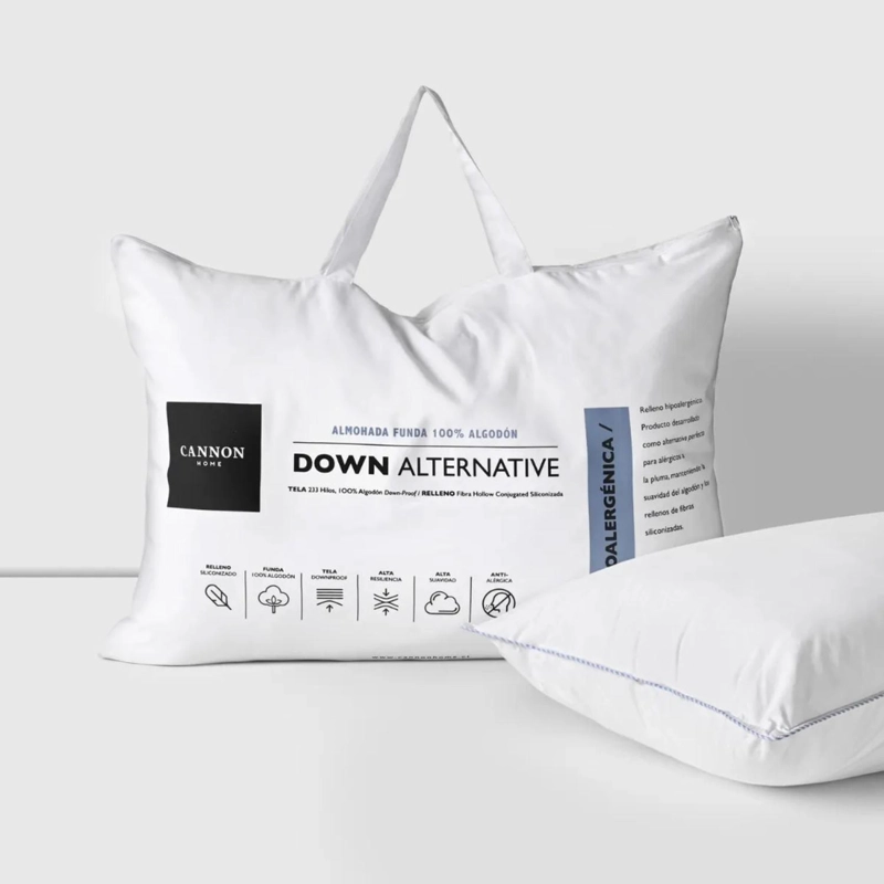 PACK 2 ALMOHADAS IMPORTCLICK DOWN ALTERNATIVE CANNON KING 90 X 50 CM BLANCO - 5