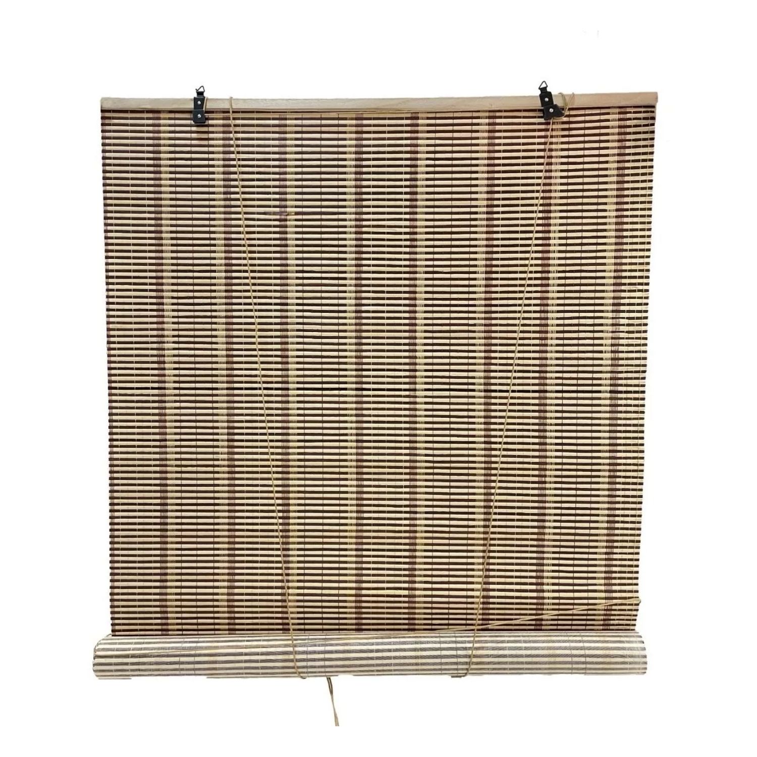 CORTINA PERSIANA ROLLER ENROLLABLE BAMBÚ CHOCOLATE 120X180 CM - 1