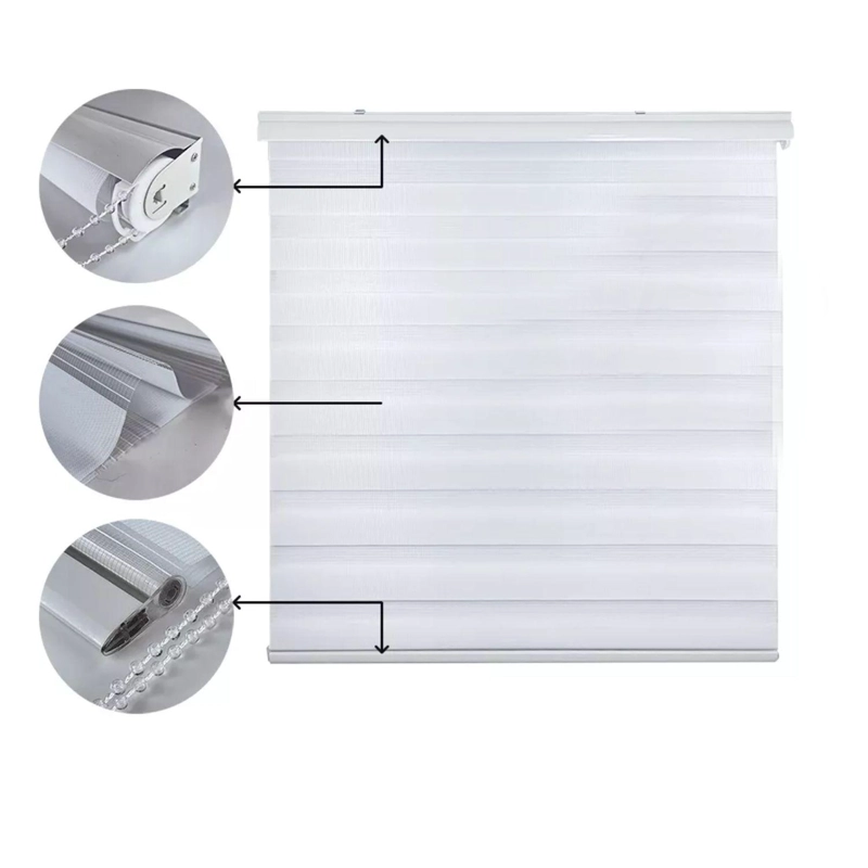 CORTINA ROLLER DUO ZEBRA DIA NOCHE BLANCO 80X200 CM - 4