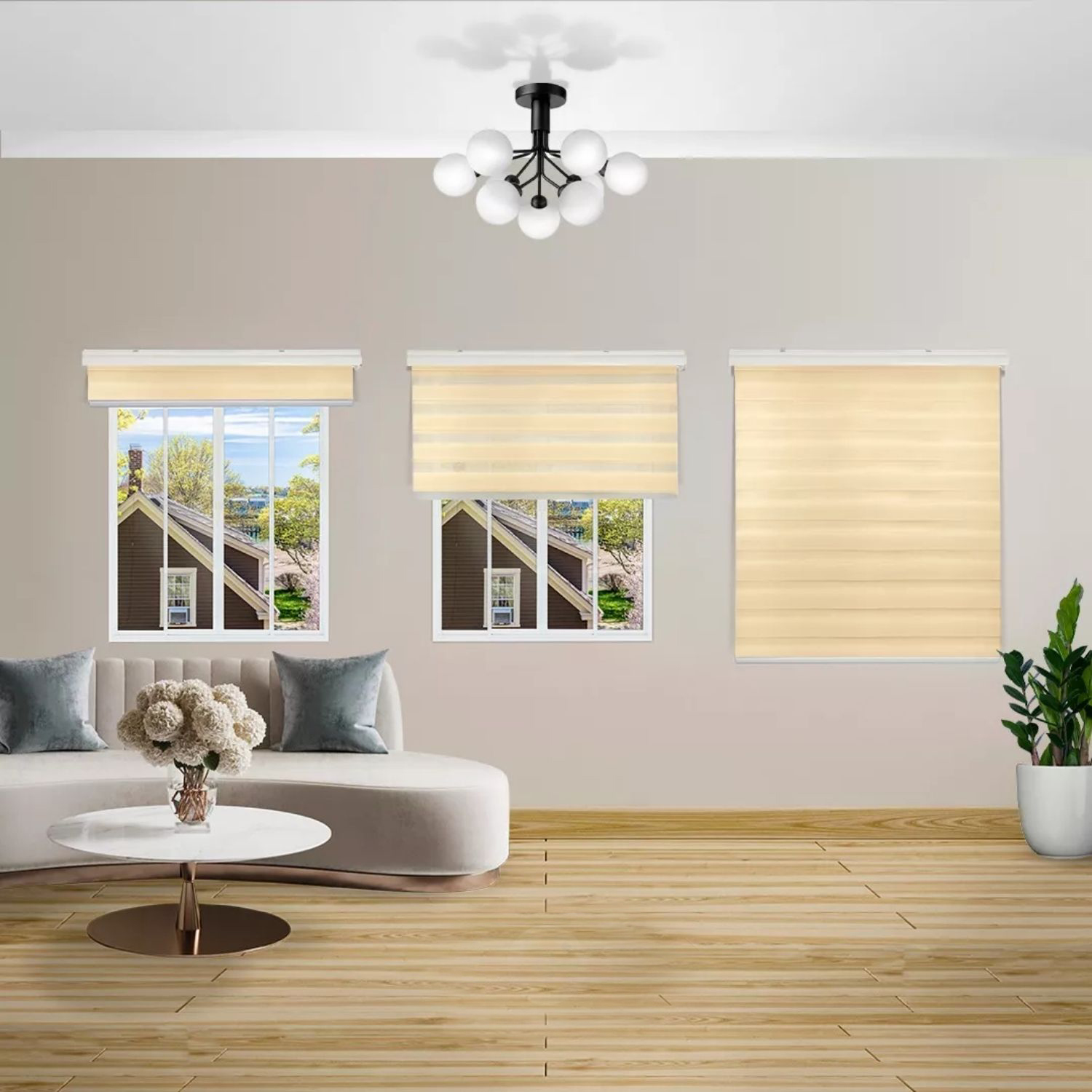 CORTINA ROLLER DÚO ZEBRA DÍA NOCHE BEIGE 120 X 200 CM - 2