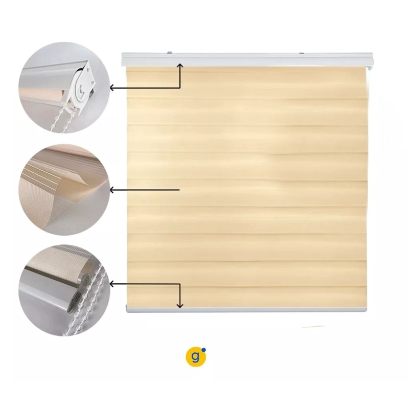 CORTINA ROLLER DÚO ZEBRA DÍA NOCHE BEIGE 120 X 200 CM - 4
