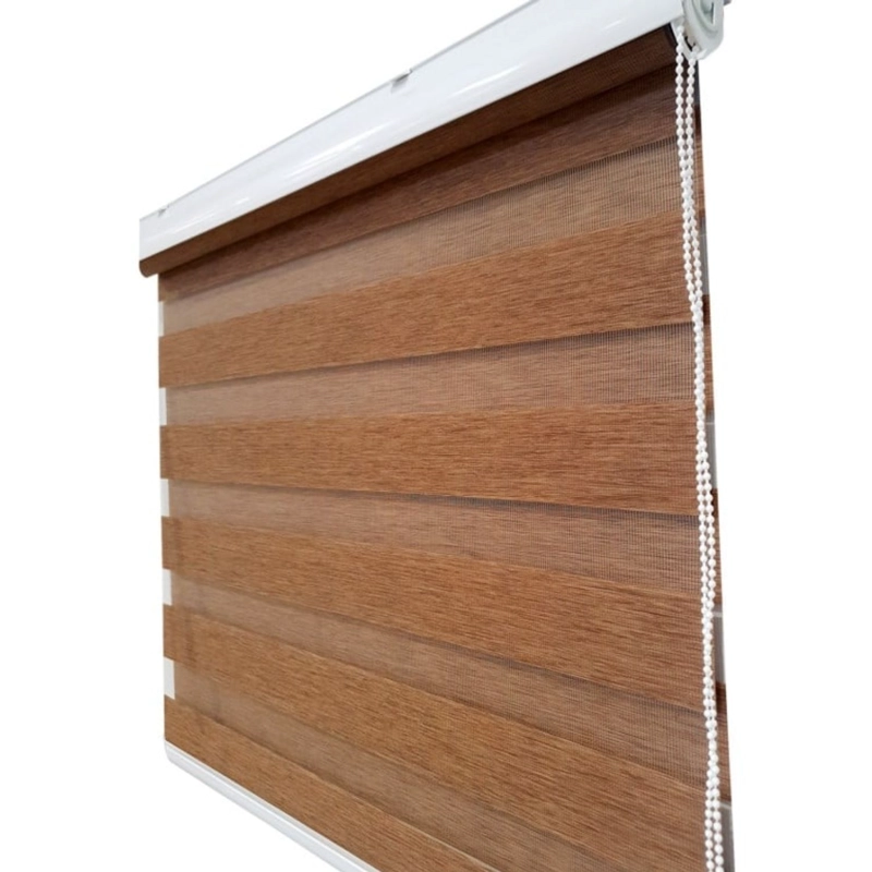 CORTINA ROLLER DÚO MADERA CAFÉ 90X220 CM - 4