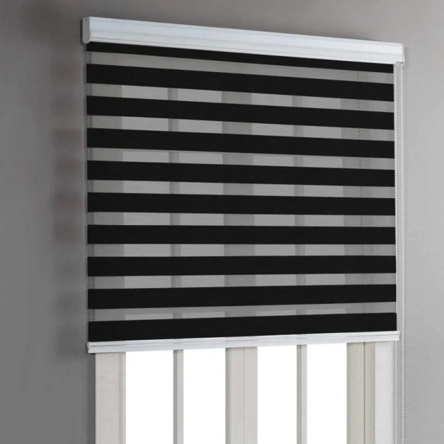 CORTINA ROLLER DÚO ZEBRA NEGRA 120X220 CM - 4