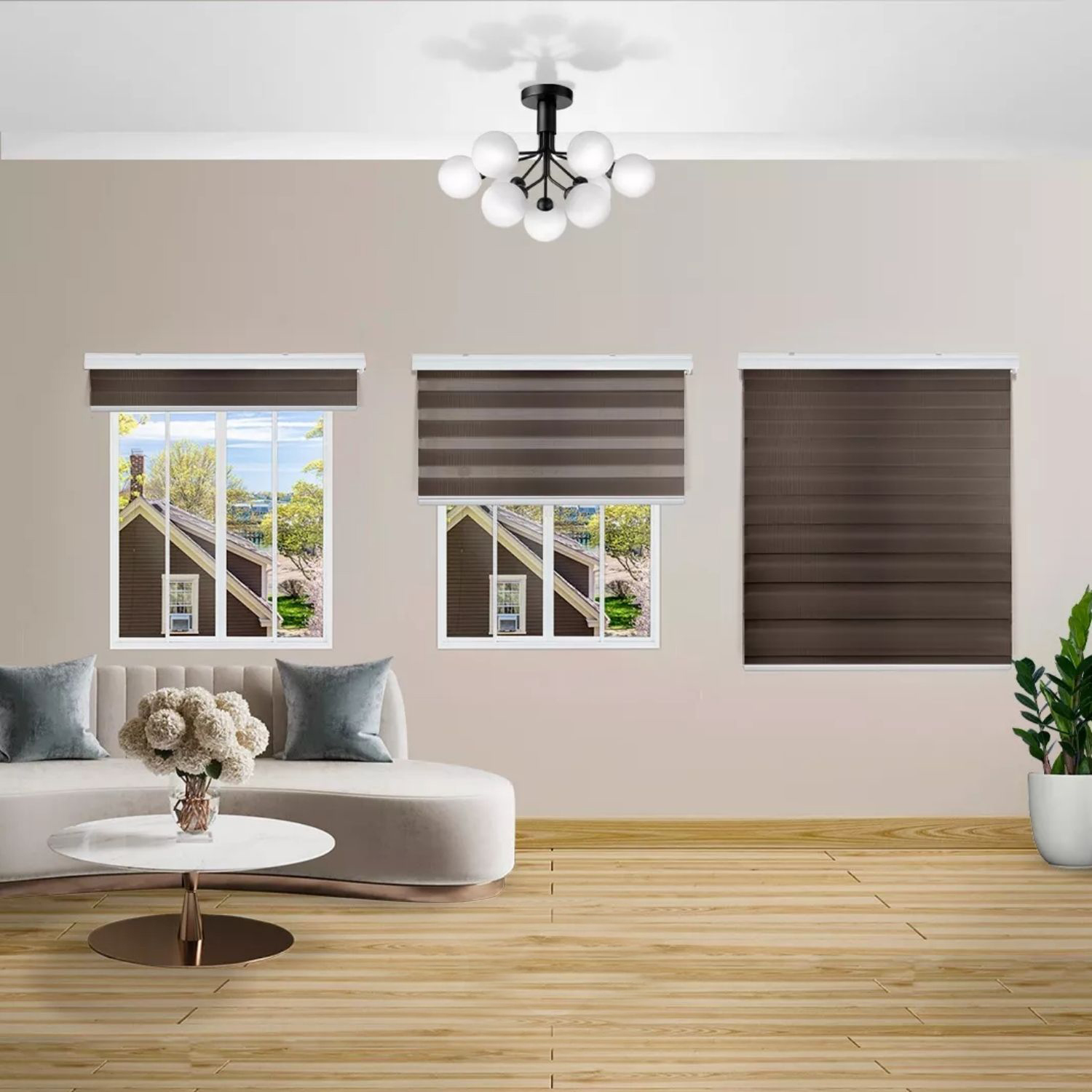 CORTINA ROLLER DÚO ZEBRA DÍA NOCHE CAFÉ OSCURO 120 X 200 CM - 2