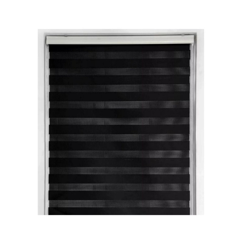 CORTINA ROLLER DÚO ZEBRA NEGRA 60X220 CM - 1
