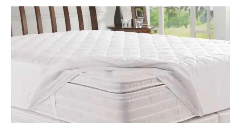 CUBRECOLCHÓN IMPORTCLICK BLANCO LISO IMPERMEABLE KING HIPOALERGÉNICO 200X180X37 CM - 4