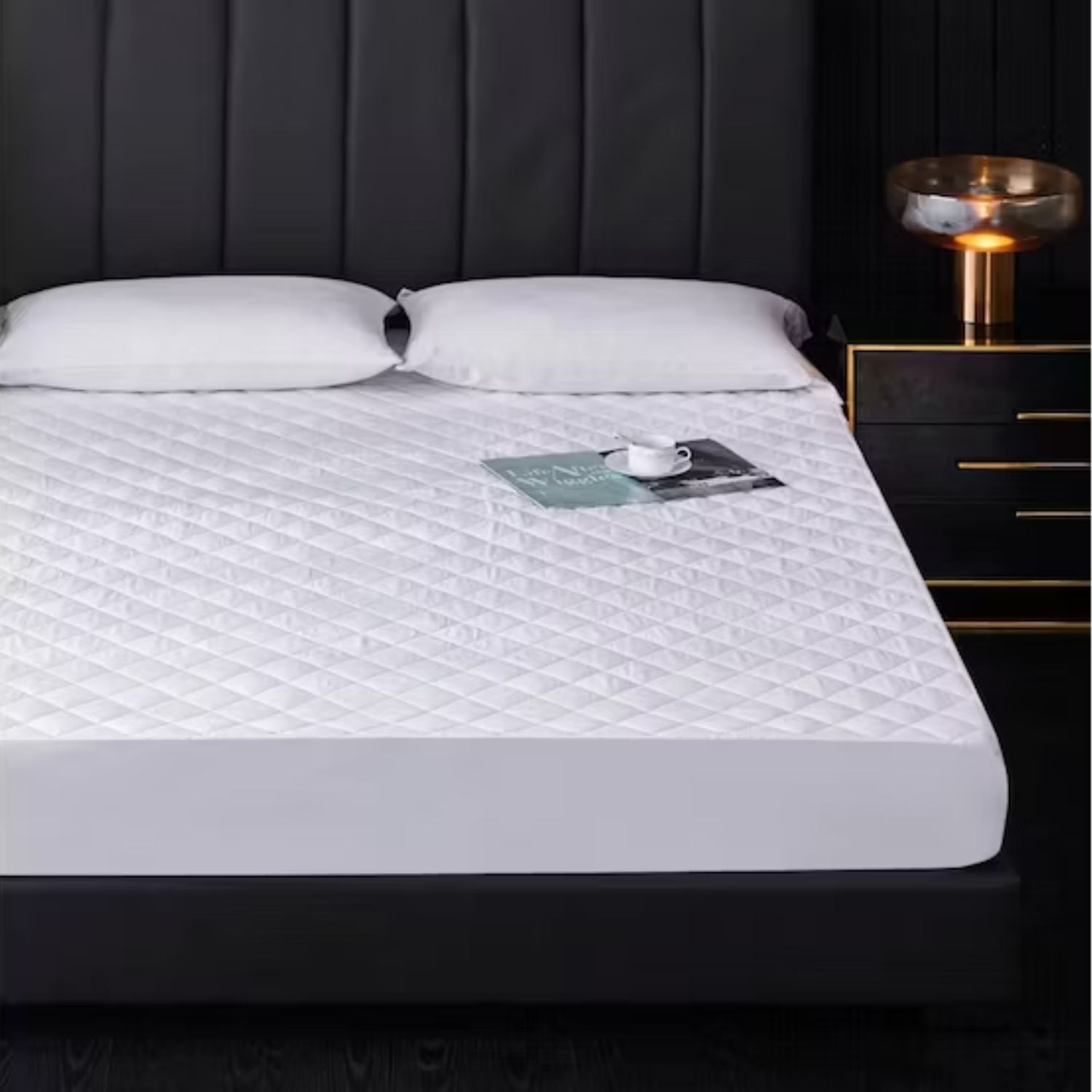 CUBRECOLCHÓN IMPORTCLICK BLANCO LISO IMPERMEABLE PLAZA MEDIA HIPOALERGÉNICO 105X200X37 CM - 5