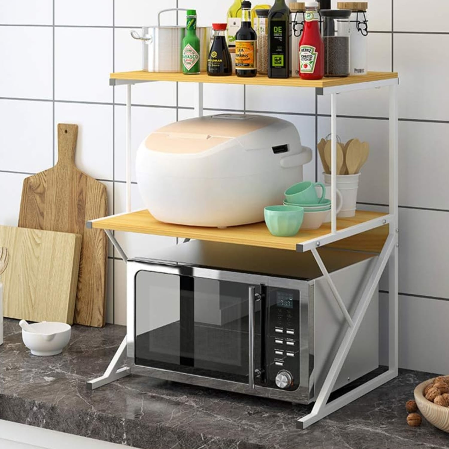 ESTANTE IMPORTCLICK HOG.888 RACK COCINA MICROONDAS ORGANIZADOR 64X54X37 CM BLANCO - 2