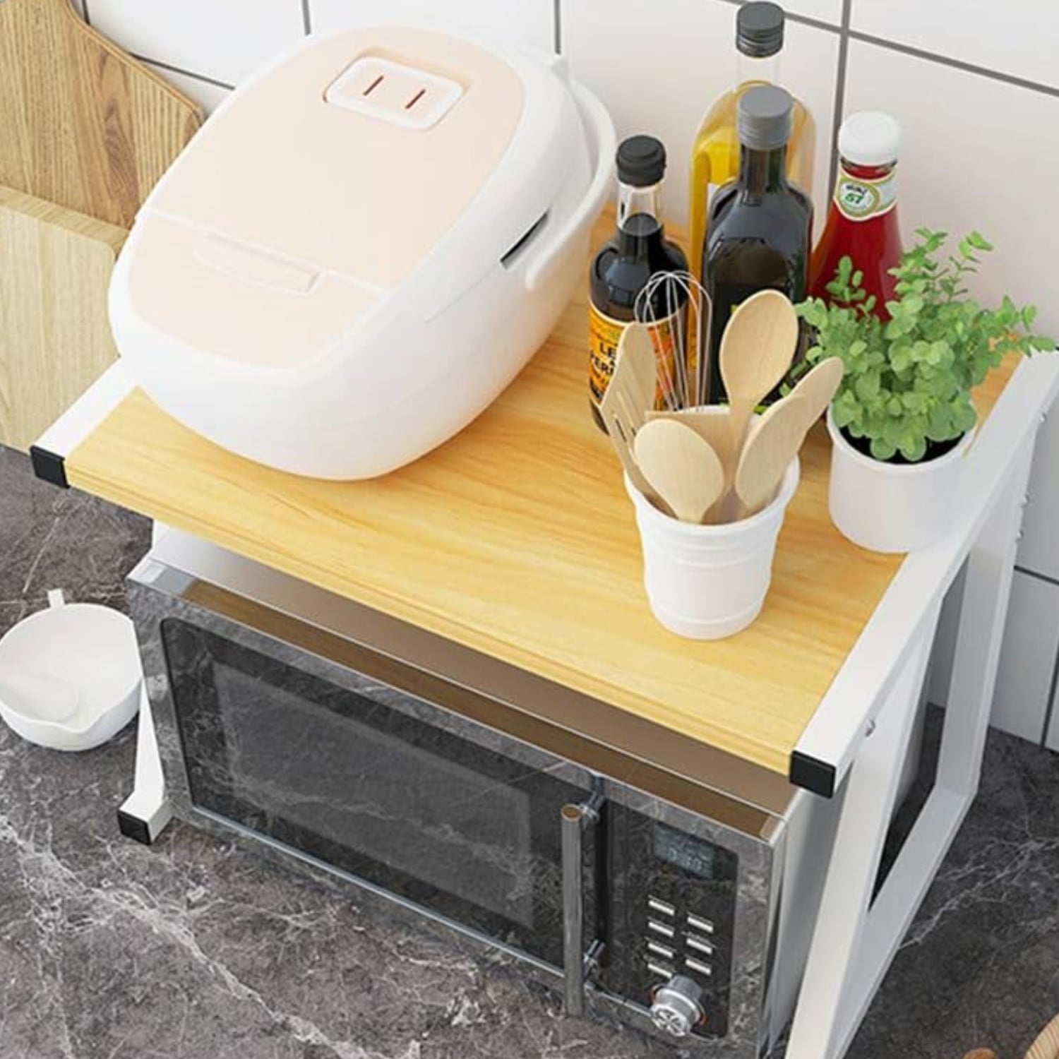 ESTANTE IMPORTCLICK HOG.888 RACK COCINA MICROONDAS ORGANIZADOR 64X54X37 CM BLANCO - 3