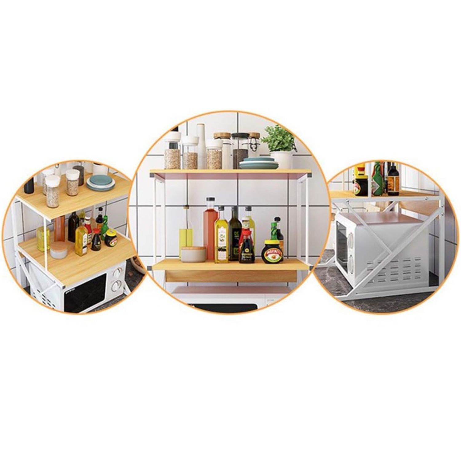 ESTANTE IMPORTCLICK HOG.888 RACK COCINA MICROONDAS ORGANIZADOR 64X54X37 CM BLANCO - 4