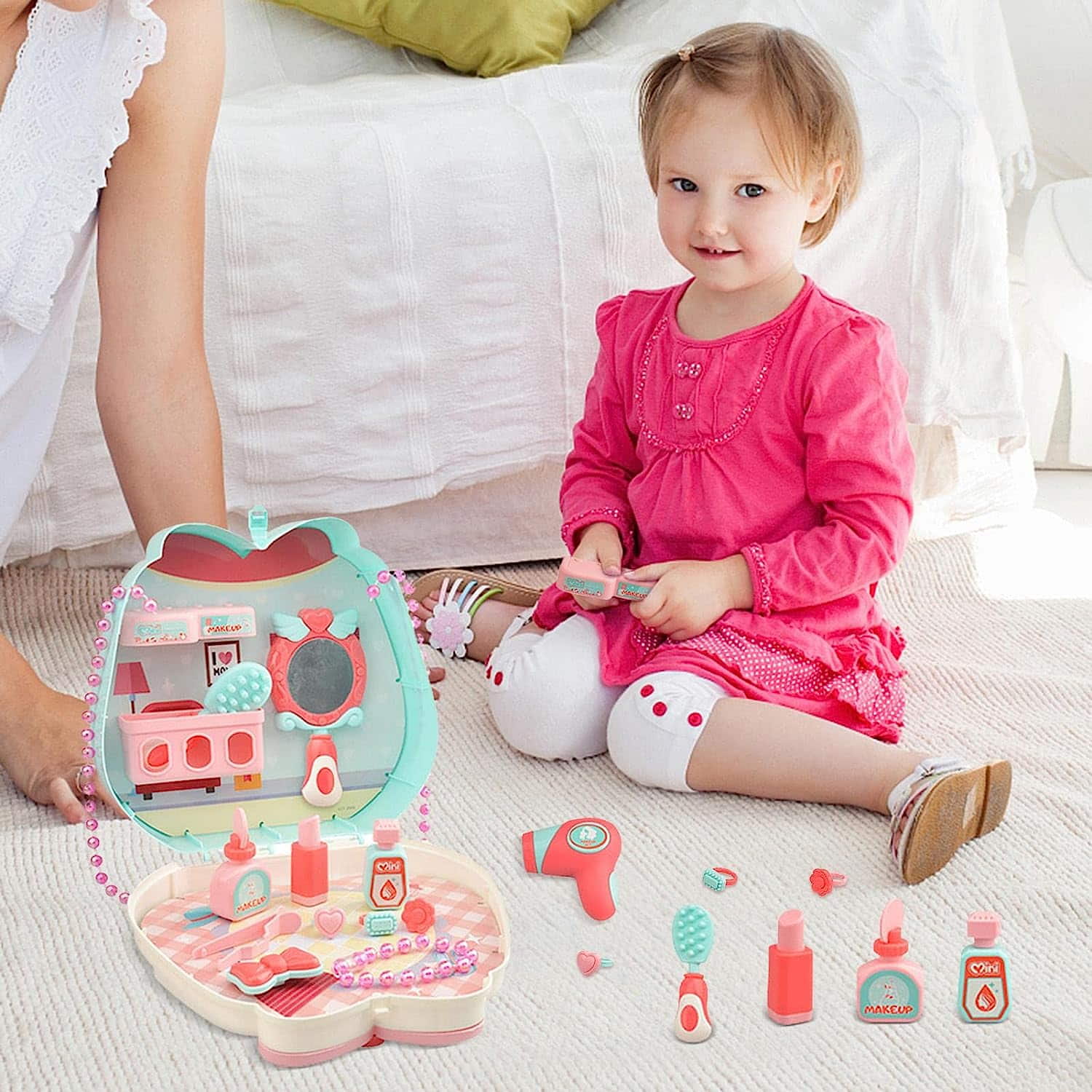 KIT IMPORTCLICK BOLSO MINI MAKE UP MAQUILLAJE INFANTIL APRENDIZAJE 16 PIEZAS - 5