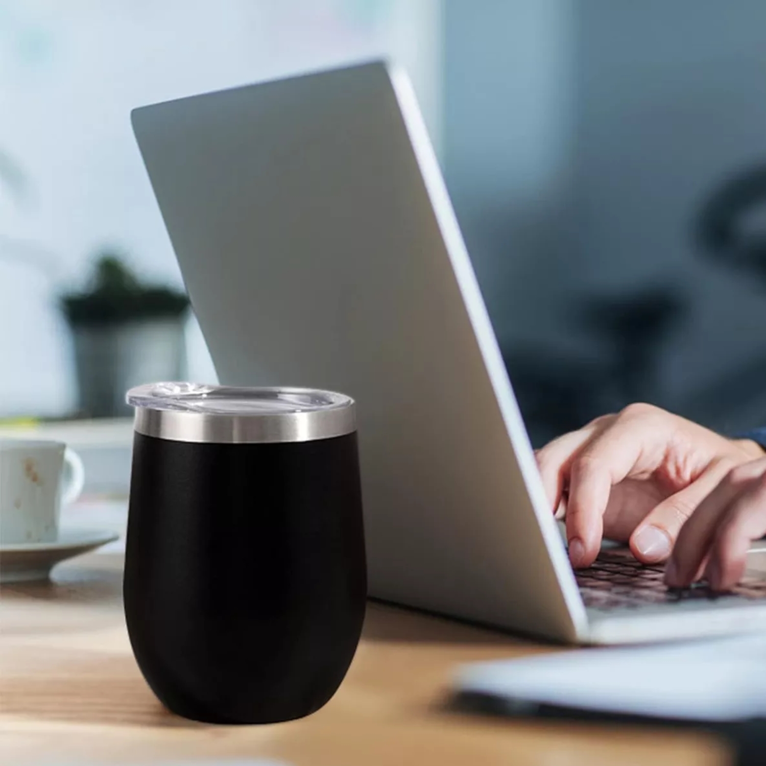 VASO MUG TÉRMICO ACERO INOXIDABLE 360 ML NEGRO - 4