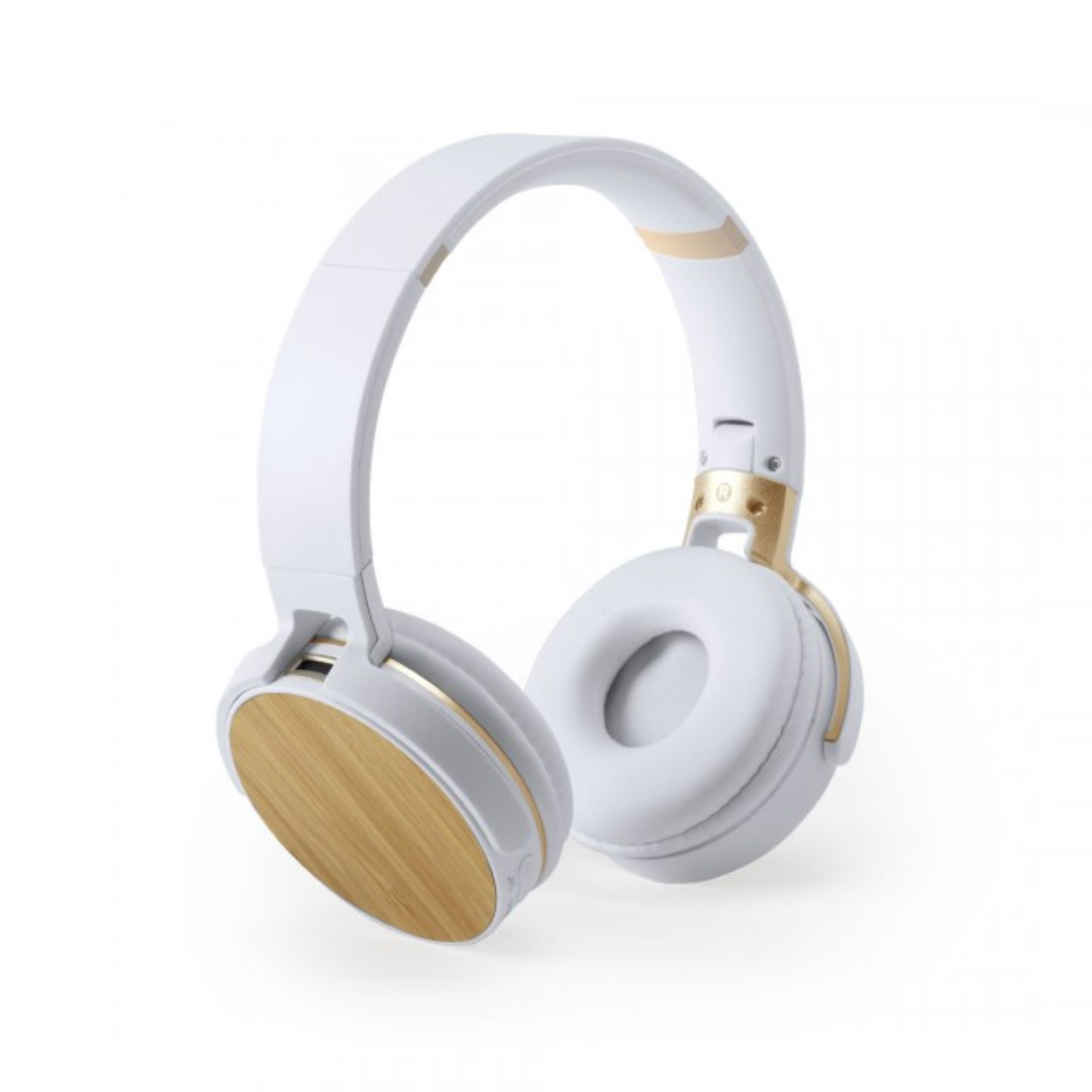 AURICULARES BLUETOOTH TREIKO PLEGABLES BAMBÚ NATURAL BLANCO - 1