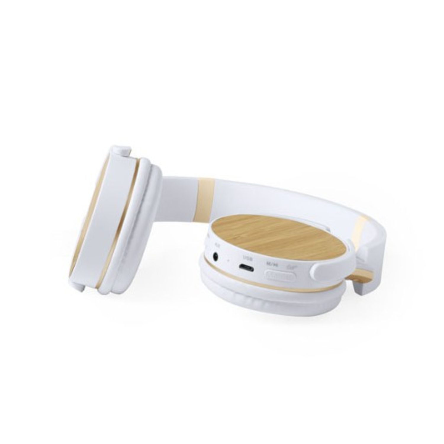 AURICULARES BLUETOOTH TREIKO PLEGABLES BAMBÚ NATURAL BLANCO - 2