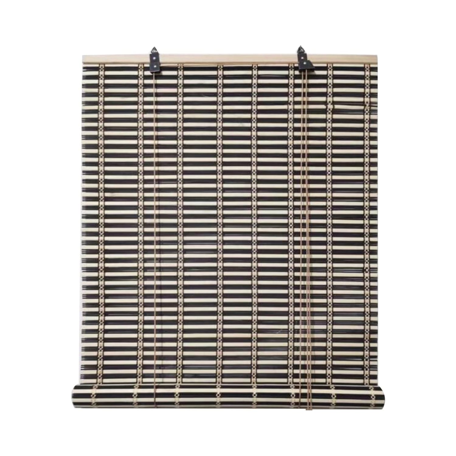 CORTINA PERSIANA ROLLER ENROLLABLE BAMBÚ NEGRO BEIGE 120X180 CM - 1