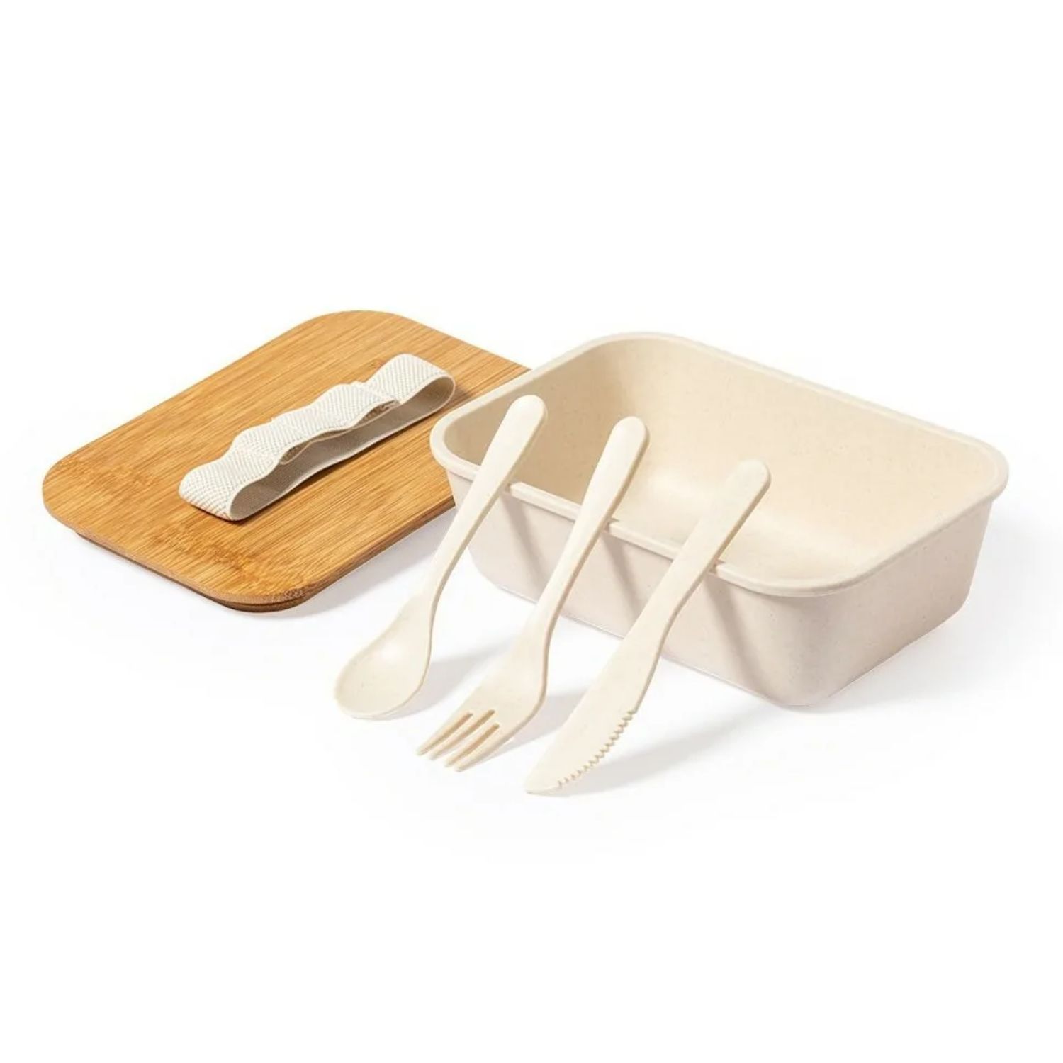 SET BOLSO COOLER TUPPER HERMÉTICO CUBIERTOS PP BAMBÚ PARUM 1000 ML - 5