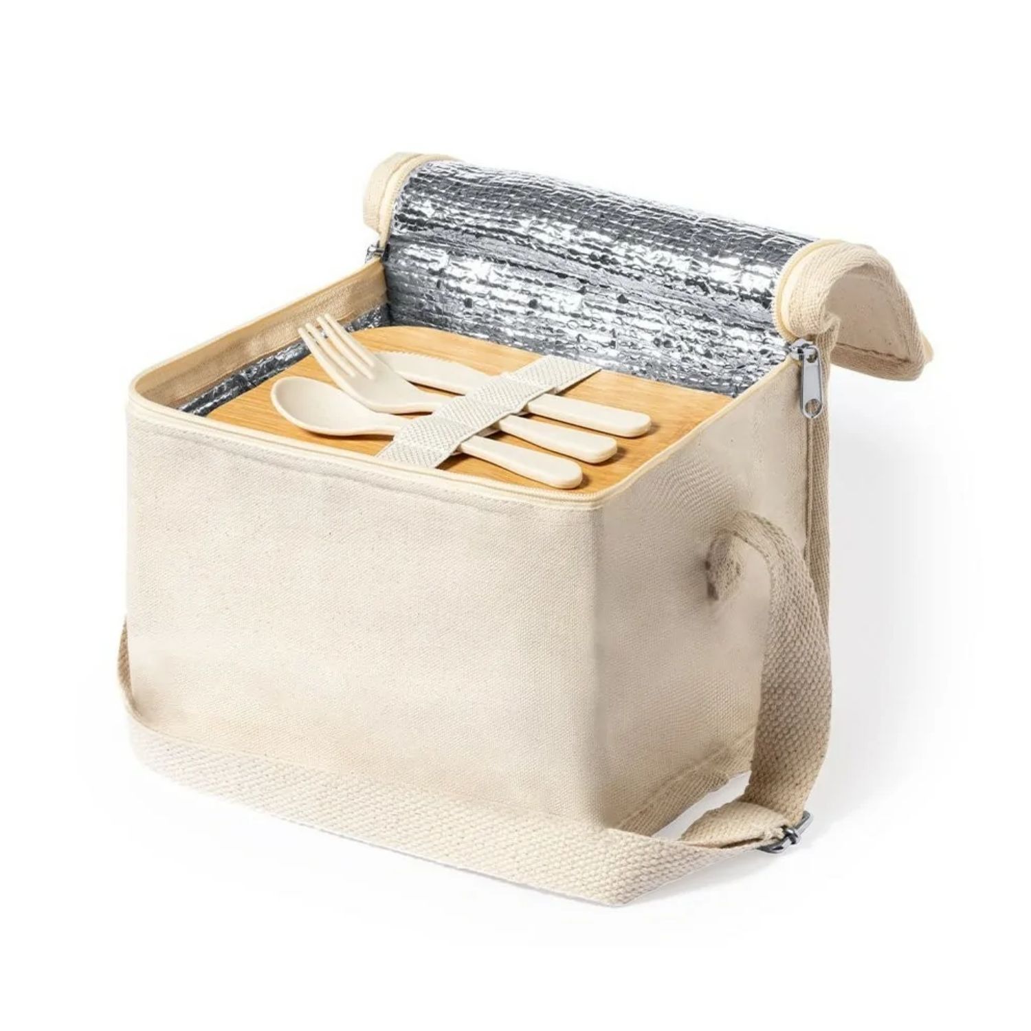 SET BOLSO COOLER TUPPER HERMÉTICO CUBIERTOS PP BAMBÚ PARUM 1000 ML - 7
