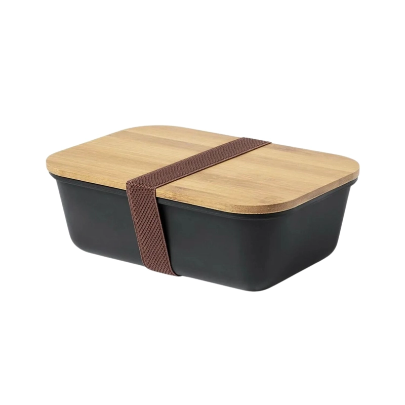 CONTENEDOR TUPPER HERMÉTICO PP BAMBÚ THADAN NEGRO 1000 ML - 1