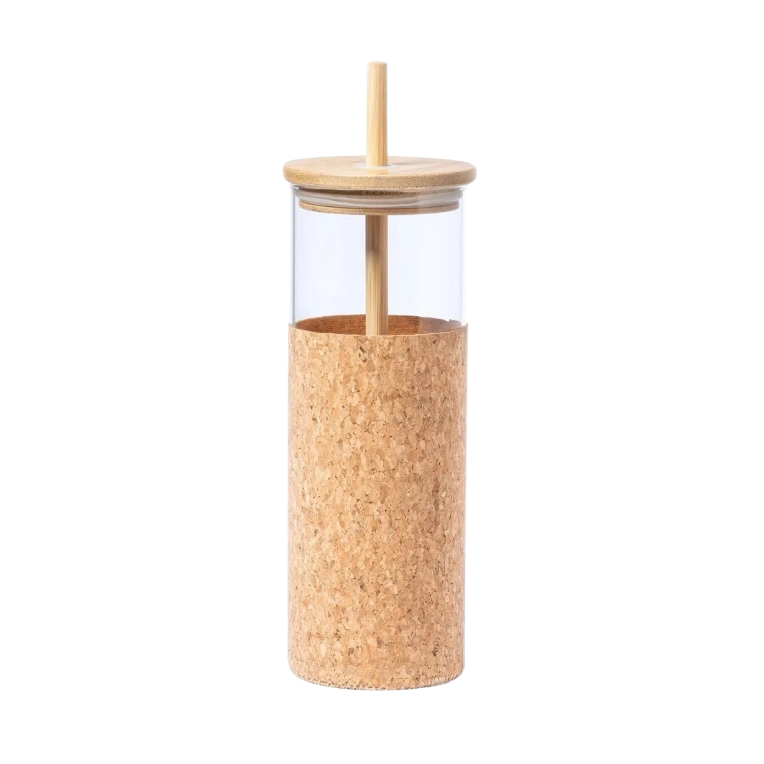 VASO VIDRIO BOMBILLA TAPA BAMBÚ TROMURY 520 ML - 1