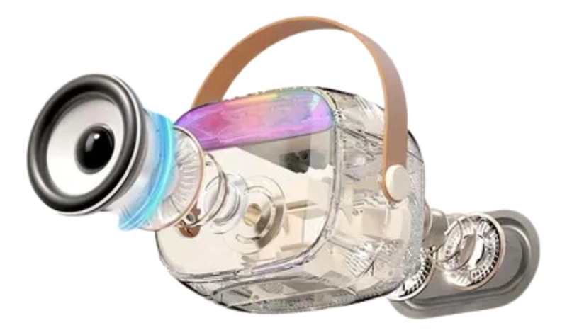 MINI PARLANTE IMPORTCLICK KARAOKE INFANTIL MICRÓFONO PORTÁTIL RECARGABLE ROSA - 2