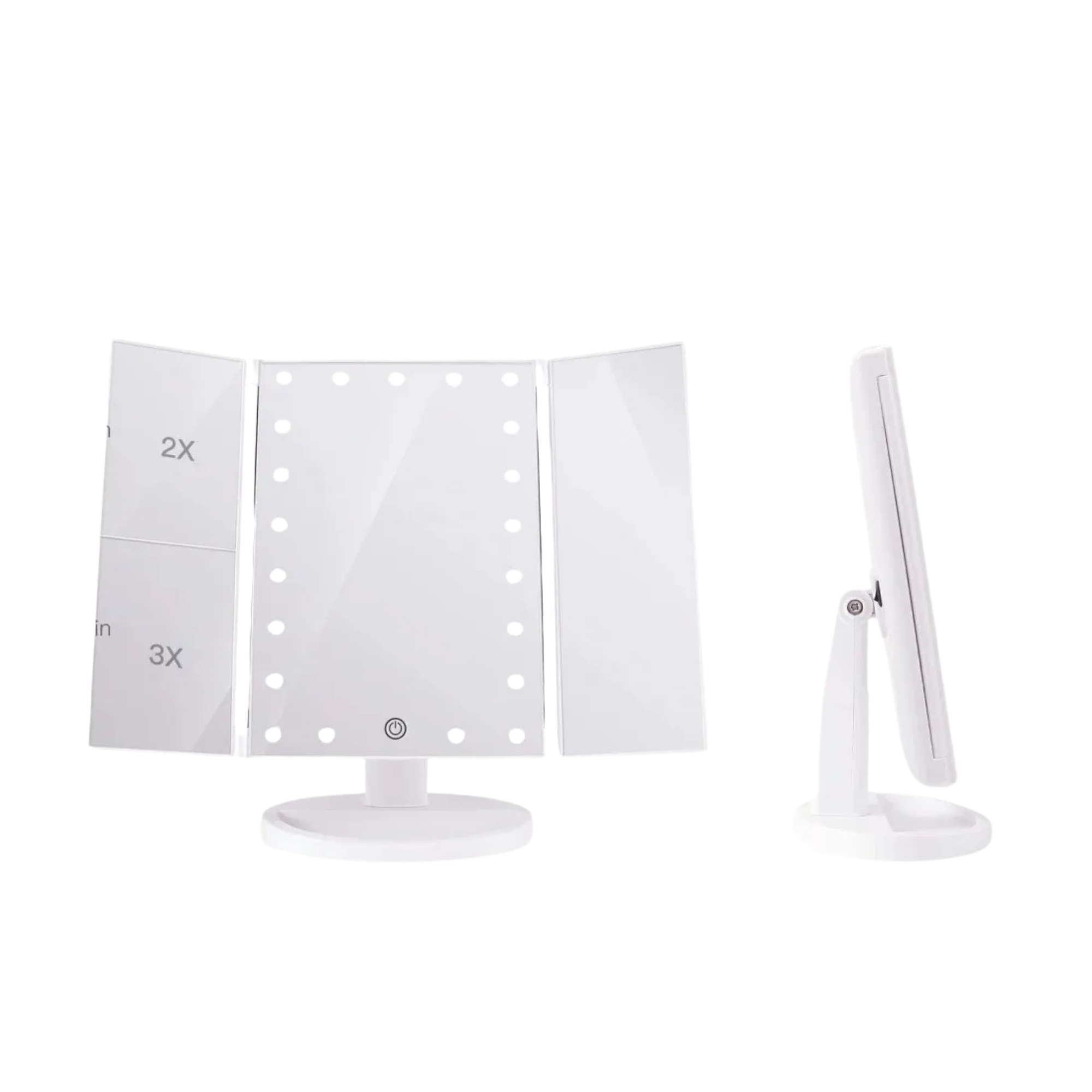 ESPEJO IMPORTCLICK SAL.103 MAQUILLAJE 22 LUCES LED AUMENTO GIRATORIO - 2