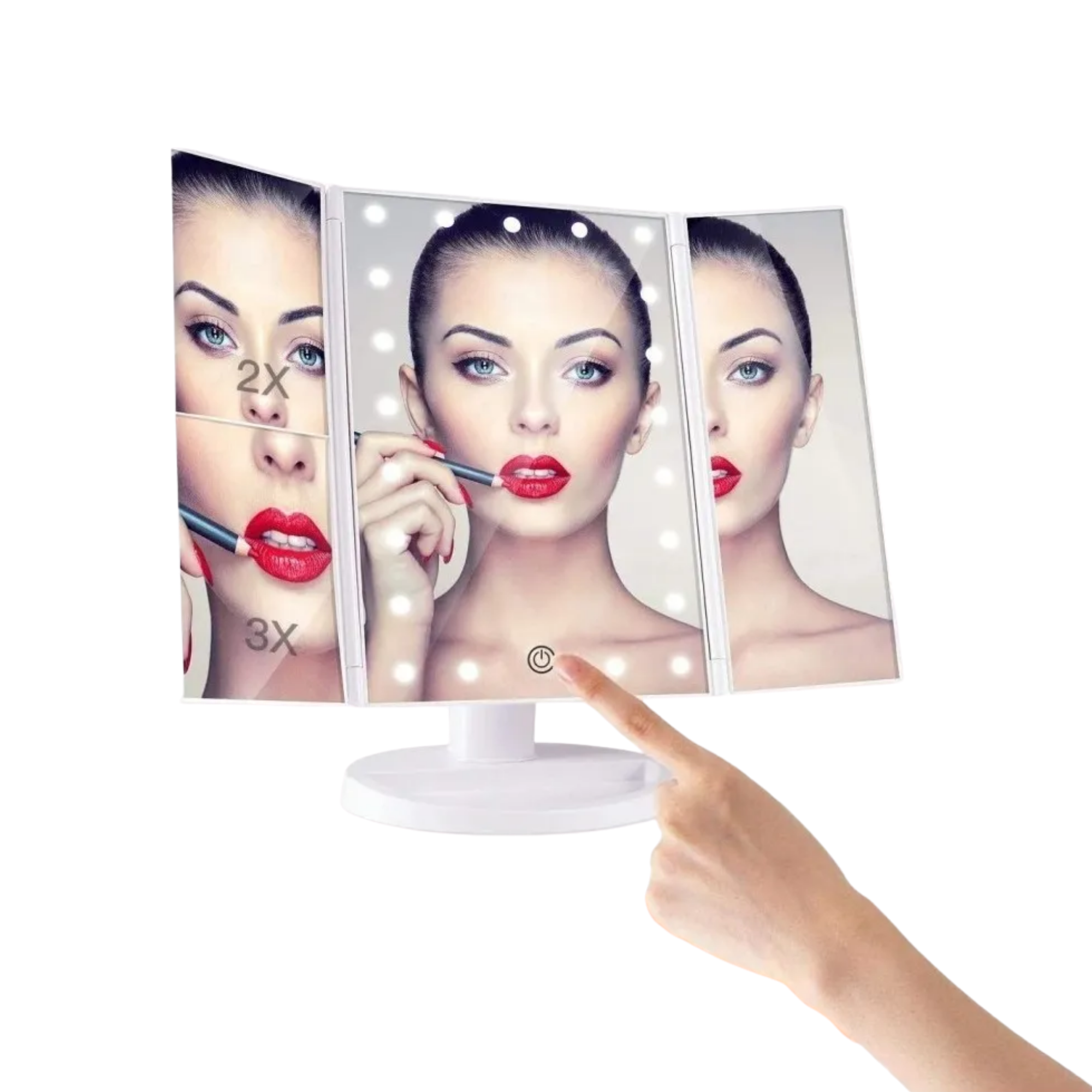 ESPEJO IMPORTCLICK SAL.103 MAQUILLAJE 22 LUCES LED AUMENTO GIRATORIO - 6