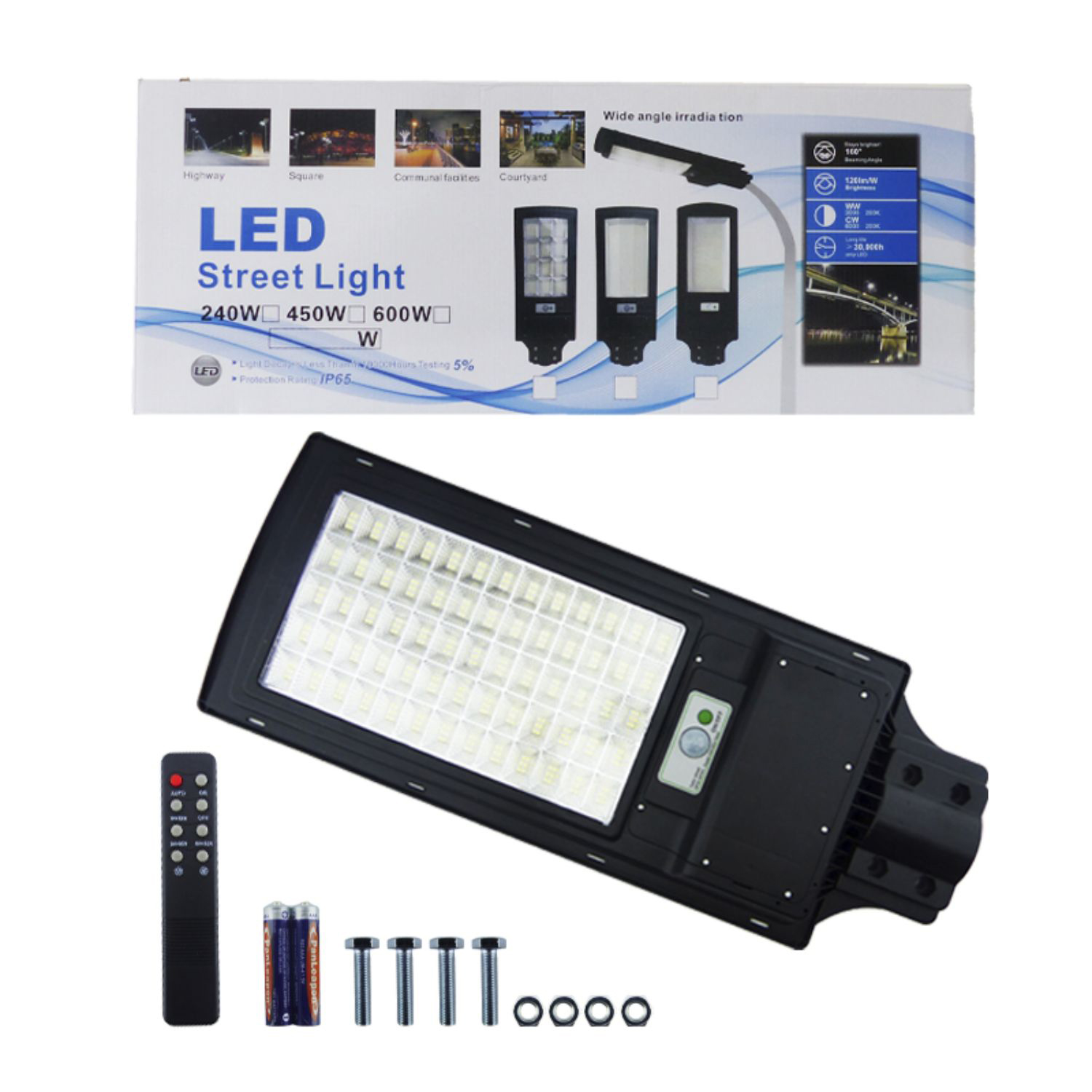 FOCO POSTE SOLAR 600 WATT 390 LED EN 1 PLACA - 4
