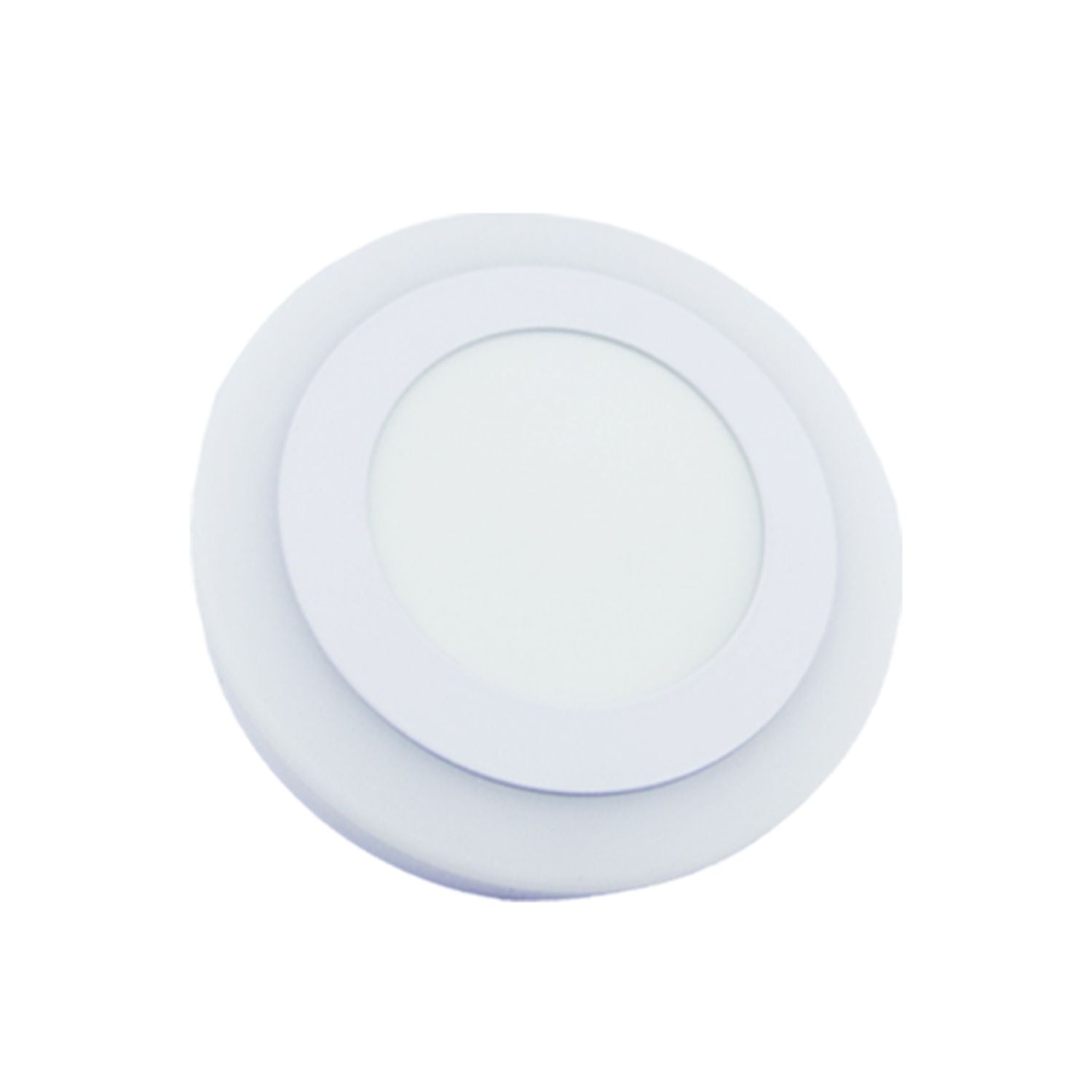 FOCO LED PANEL 18+6 WATT DÚO LUZ CENTRO ARO BORDE BLANCO SOBREPUESTO - 1