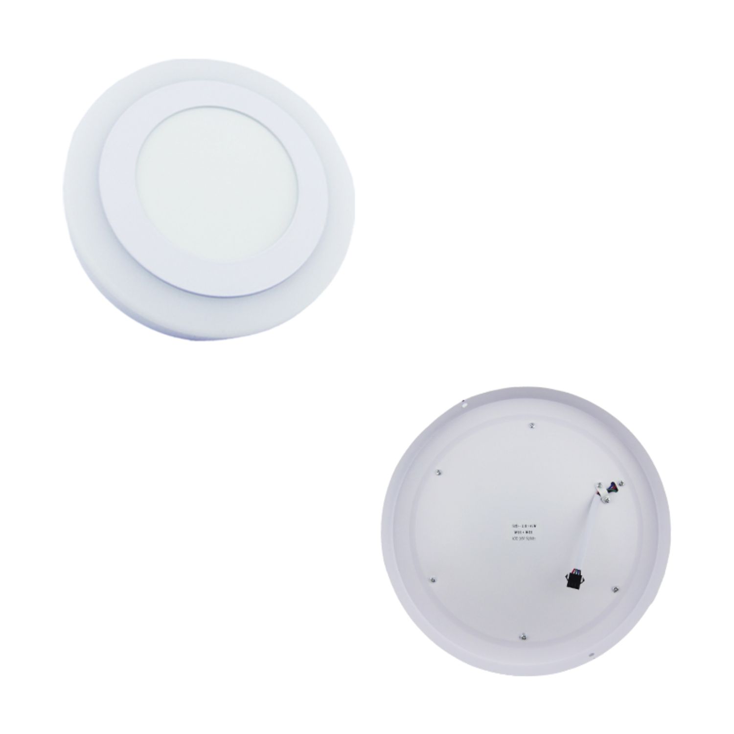 FOCO LED PANEL 18+6 WATT DÚO LUZ CENTRO ARO BORDE BLANCO SOBREPUESTO - 2