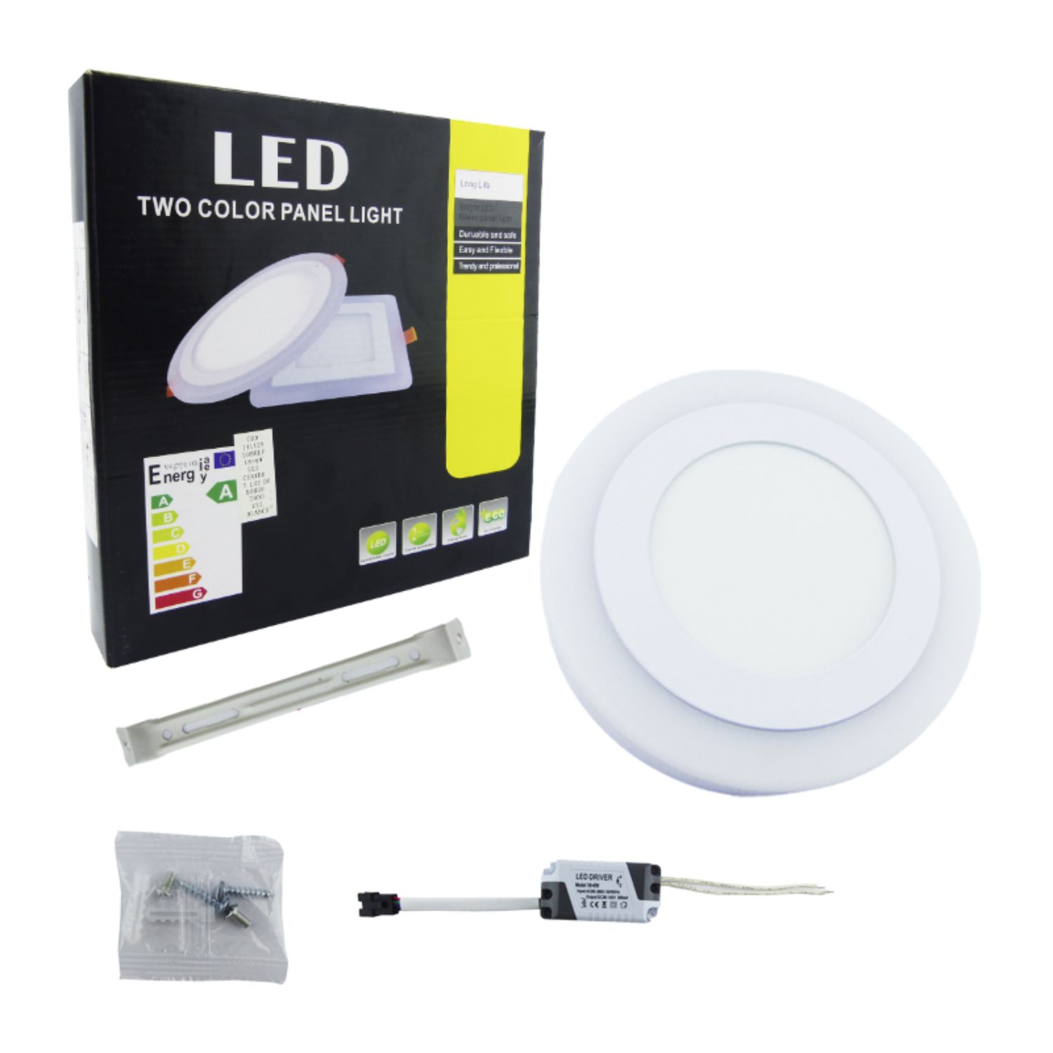 FOCO LED PANEL 18+6 WATT DÚO LUZ CENTRO ARO BORDE BLANCO SOBREPUESTO - 5
