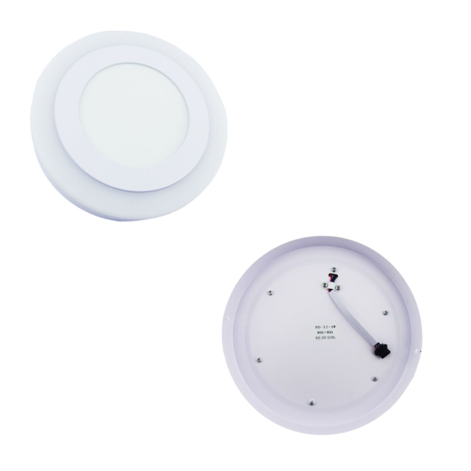 FOCO LED PANEL 12+4 WATT DÚO LUZ CENTRO BORDE BLANCO SOBREPUESTO - 2